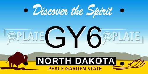 GY6 North Dakota License Plate