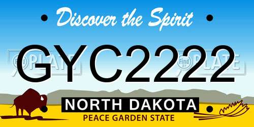 GYC2222 North Dakota License Plate