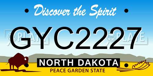 GYC2227 North Dakota License Plate