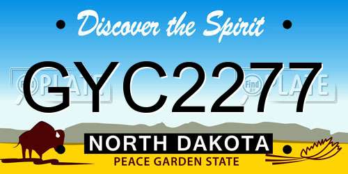 GYC2277 North Dakota License Plate