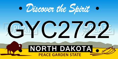 GYC2722 North Dakota License Plate
