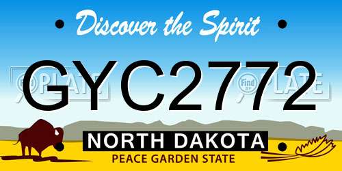 GYC2772 North Dakota License Plate