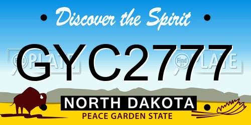 GYC2777 North Dakota License Plate