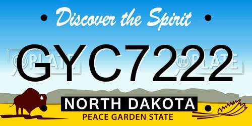 GYC7222 North Dakota License Plate