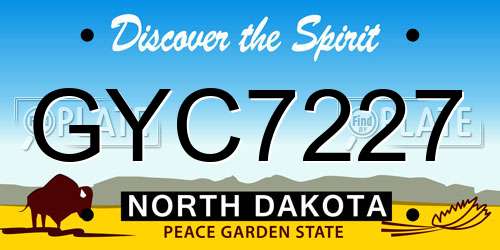 GYC7227 North Dakota License Plate
