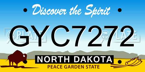 GYC7272 North Dakota License Plate