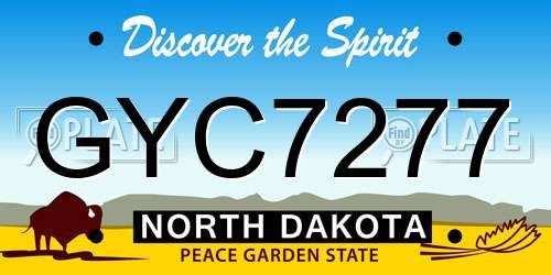 GYC7277 North Dakota License Plate