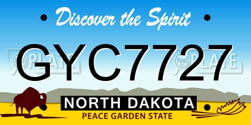 GYC7727 North Dakota License Plate