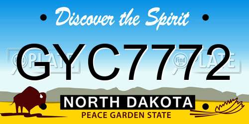 GYC7772 North Dakota License Plate