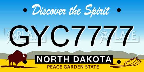 GYC7777 North Dakota License Plate