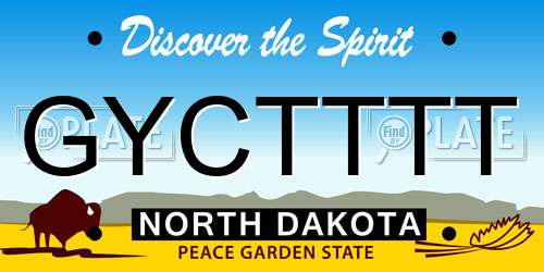 GYCTTTT North Dakota License Plate