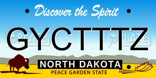 GYCTTTZ North Dakota License Plate
