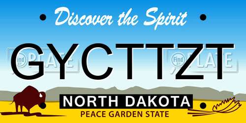 GYCTTZT North Dakota License Plate