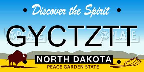 GYCTZTT North Dakota License Plate