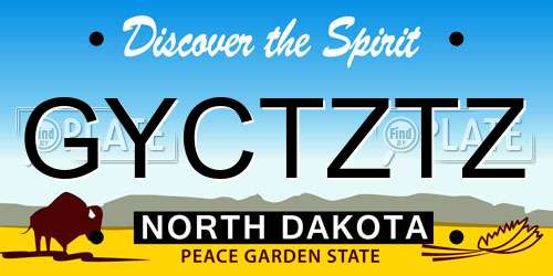 GYCTZTZ North Dakota License Plate