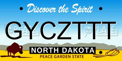 GYCZTTT North Dakota License Plate