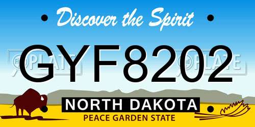 GYF8202 North Dakota License Plate