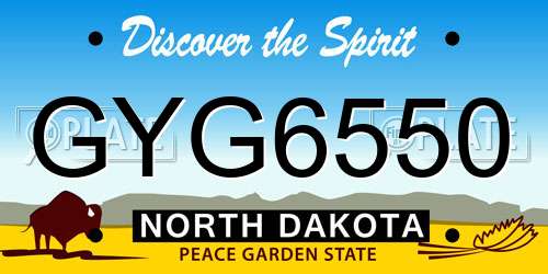 GYG6550 North Dakota License Plate