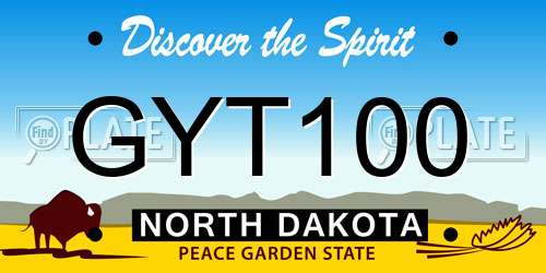 GYT100 North Dakota License Plate