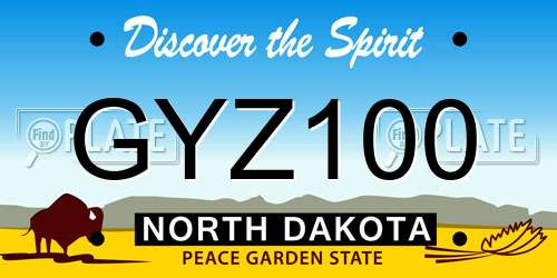 GYZ100 North Dakota License Plate