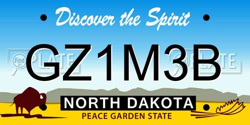 GZ1M3B North Dakota License Plate