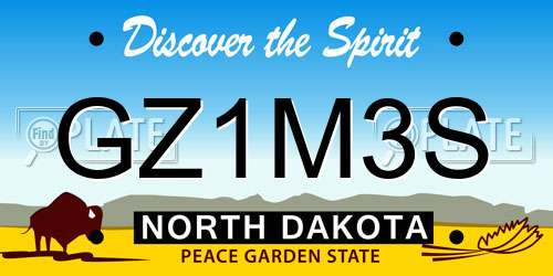 GZ1M3S North Dakota License Plate