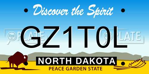 GZ1T0L North Dakota License Plate