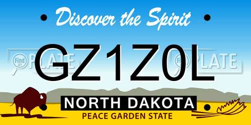 GZ1Z0L North Dakota License Plate