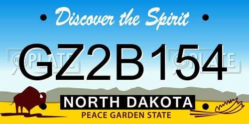 GZ2B154 North Dakota License Plate
