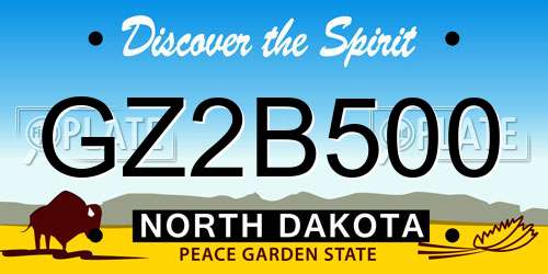 GZ2B500 North Dakota License Plate