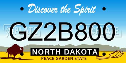 GZ2B800 North Dakota License Plate