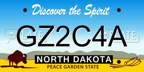 GZ2C4A North Dakota License Plate