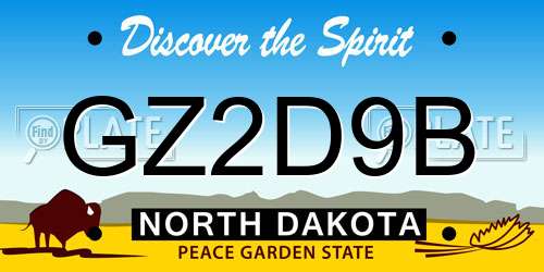 GZ2D9B North Dakota License Plate