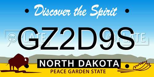 GZ2D9S North Dakota License Plate