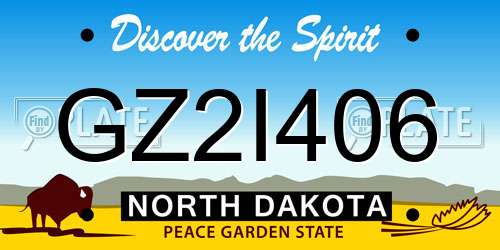 GZ2I406 North Dakota License Plate