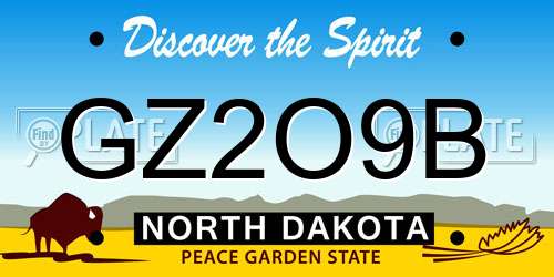 GZ2O9B North Dakota License Plate