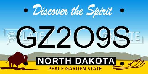 GZ2O9S North Dakota License Plate