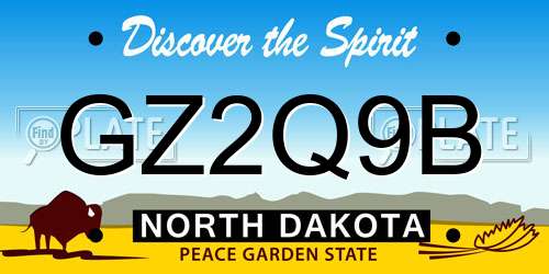 GZ2Q9B North Dakota License Plate