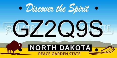 GZ2Q9S North Dakota License Plate