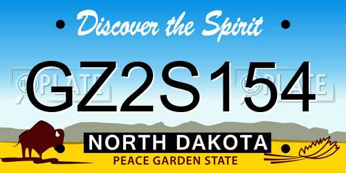 GZ2S154 North Dakota License Plate