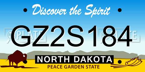 GZ2S184 North Dakota License Plate