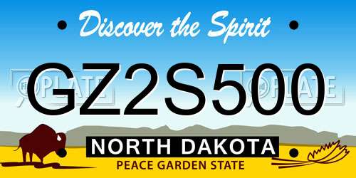 GZ2S500 North Dakota License Plate