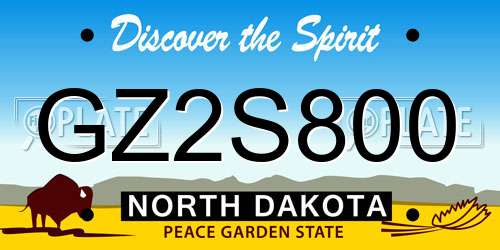 GZ2S800 North Dakota License Plate
