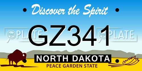 GZ341 North Dakota License Plate