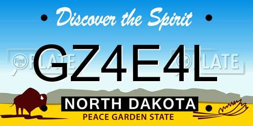 GZ4E4L North Dakota License Plate