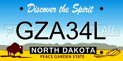 GZA34L North Dakota License Plate