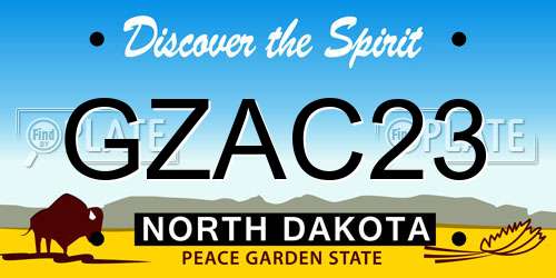 GZAC23 North Dakota License Plate