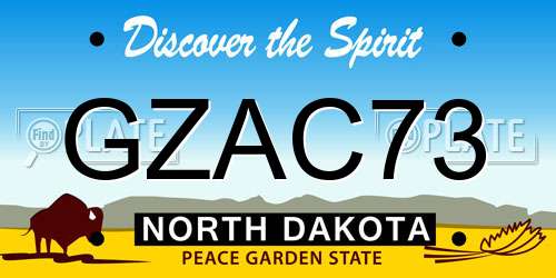 GZAC73 North Dakota License Plate