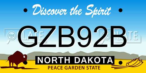 GZB92B North Dakota License Plate