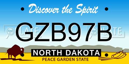 GZB97B North Dakota License Plate